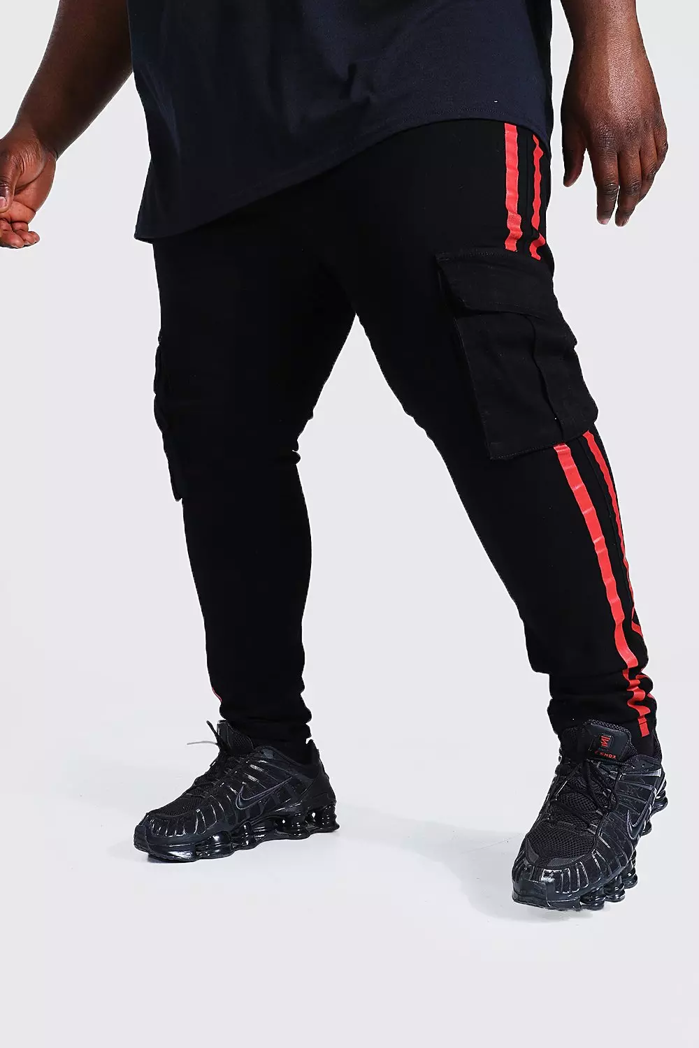 Cargo pants best sale with red stripe